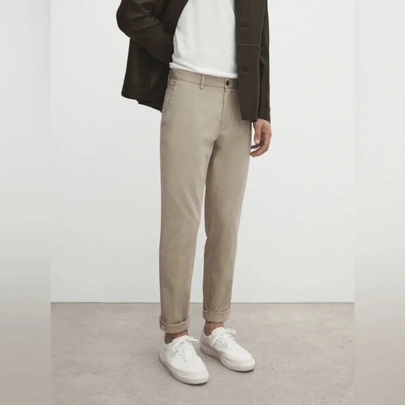 Massimo  Dutti Khaki Chino Slim Pant, BNWT, size 30 - Picture 2 of 8
